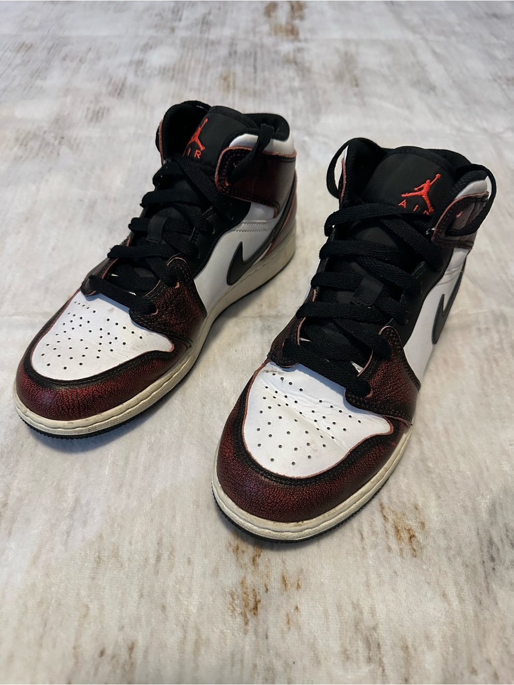 Nike Air Jordan High-Top Sneakers - Black, White & Burgundy